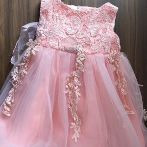 Peachy Lace Occasion Dress 18 months
